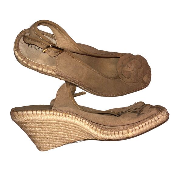 Bandolino Women Sz 8‎ M Brown Floral Wedge Suede Leather Shoes - Picture 7 of 11